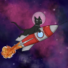 Black Cat On the Red Rocket
