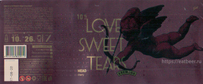 Этикетка пива LOVE SWEET TEARS (Cherry Edition) от пивоварни Brewlok Craft & Classic Brewery. Изображение №1 (фото: Андрей Атаевв)