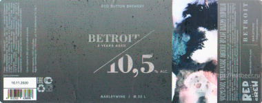 Этикетка пива Betroit (2YRS AGD) от пивоварни Red Button Brewery. Изображение №1 (фото: Андрей Атаевв)