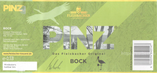 Этикетка пива PINZ Bock от пивоварни Fleisbacher Brauerei. Изображение №1 (фото: Андрей Атаевв)