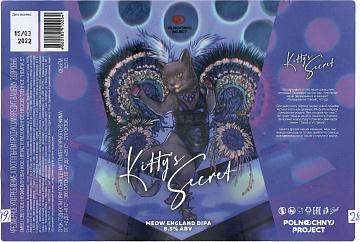 Этикетка пива Kitty's Secret от пивоварни Midnight Project. Изображение №1 (фото: Андрей Атаевв)
