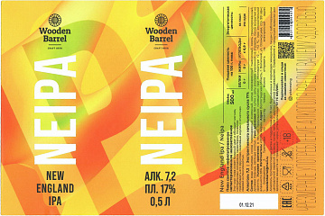 Этикетка пива New England IPA (NEIPA) от пивоварни Wooden Barrel. Изображение №1 (фото: Андрей Атаевв)