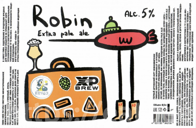 Этикетка пива Robin Extra Pale Ale от пивоварни XP Brew. Изображение №1 (фото: Андрей Атаевв)
