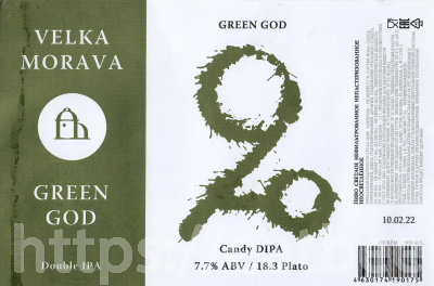 Этикетка пива Green God от пивоварни Velka Morava. Изображение №1 (фото: Андрей Атаевв)