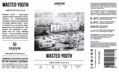 Этикетка пива Wasted Youth от пивоварни Zagovor Brewery. Изображение №2 (фото: Андрей Атаевв)