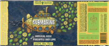 Этикетка пива Submarine (Pineapple And Lime) от пивоварни Panzer Brewery. Изображение №1 (фото: Дима Боргир)