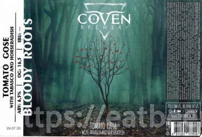 Этикетка пива Bloody Roots от пивоварни COVEN Brewery. Изображение №1 (фото: Дима Боргир)