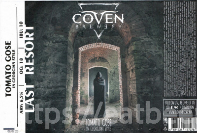 Этикетка пива LAST RESORT от пивоварни COVEN Brewery. Изображение №1 (фото: Дима Боргир)