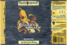Этикетка пива Banana Kraken от пивоварни Panzer Brewery. Изображение №1 (фото: Дима Боргир)