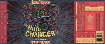 Этикетка пива Nitro Charger Сherry от пивоварни Panzer Brewery. Изображение №1 (фото: Дима Боргир)