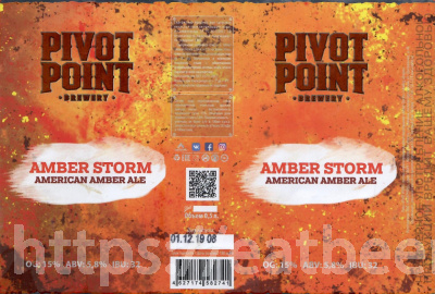 Этикетка пива Amber Storm от пивоварни Pivot Point. Изображение №1 (фото: Дима Боргир)