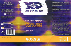 Этикетка пива G.O.S.E | Passion Fruit & Blackberry от пивоварни XP Brew. Изображение №1 (фото: Дима Боргир)