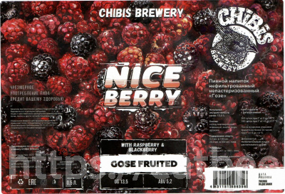 Этикетка пива NICEBERRY: Raspberry & Blackberry от пивоварни Chibis Brewery. Изображение №1 (фото: Дима Боргир)