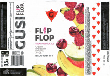 Этикетка пива FLIP FLOP 8 | cherry • raspberry • banana • apple от пивоварни GUSI. Изображение №1 (фото: Дима Боргир)