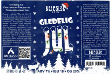 Этикетка пива Gledelig Jul от пивоварни Beerslog Brew. Изображение №1 (фото: Дима Боргир)
