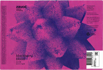 Этикетка пива Blackberry Blood от пивоварни Zavod. Изображение №1 (фото: Андрей Атаевв)