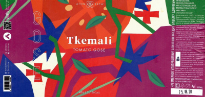 Этикетка пива Tkemali Tomato Gose от пивоварни Atom Brew. Изображение №1 (фото: )