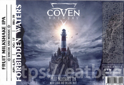 Этикетка пива Forbidden Waters от пивоварни COVEN Brewery. Изображение №1 (фото: Дима Боргир)