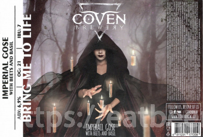Этикетка пива BRING ME TO LIFE от пивоварни COVEN Brewery. Изображение №1 (фото: )