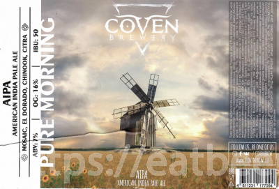 Этикетка пива Pure Morning от пивоварни COVEN Brewery. Изображение №1 (фото: Дима Боргир)