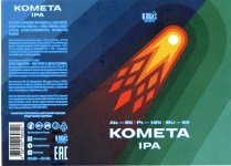 Этикетка пива Комета IPA от пивоварни New Riga's Brewery. Изображение №1 (фото: Андрей Атаевв)