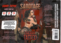 Этикетка пива Cherry Tattoo от пивоварни Sabotage. Изображение №1 (фото: Андрей Атаевв)